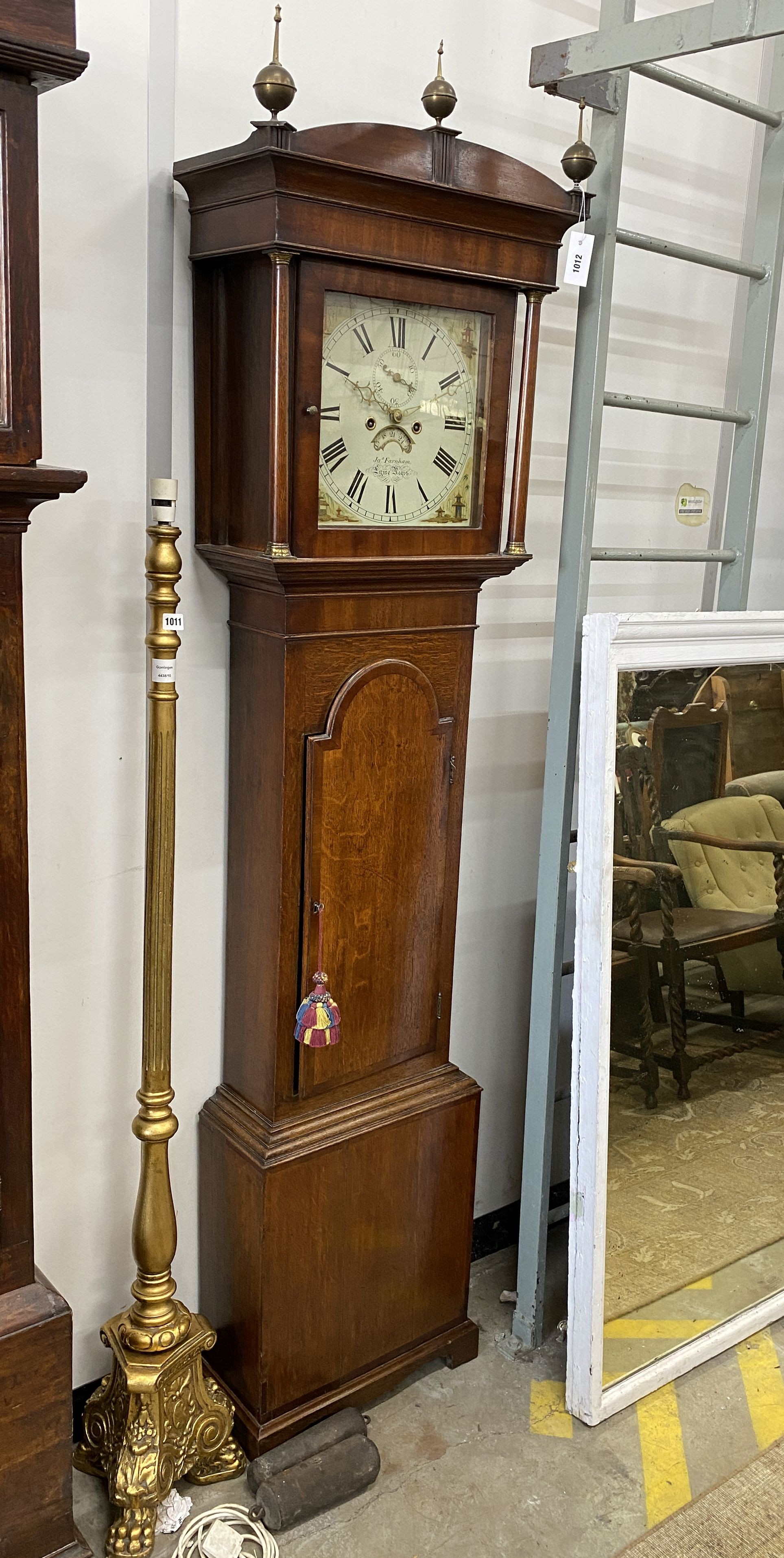 A George III mahogany banded 8 day longcase clock marked JA Farnham, Lyme Regis, height 210cm